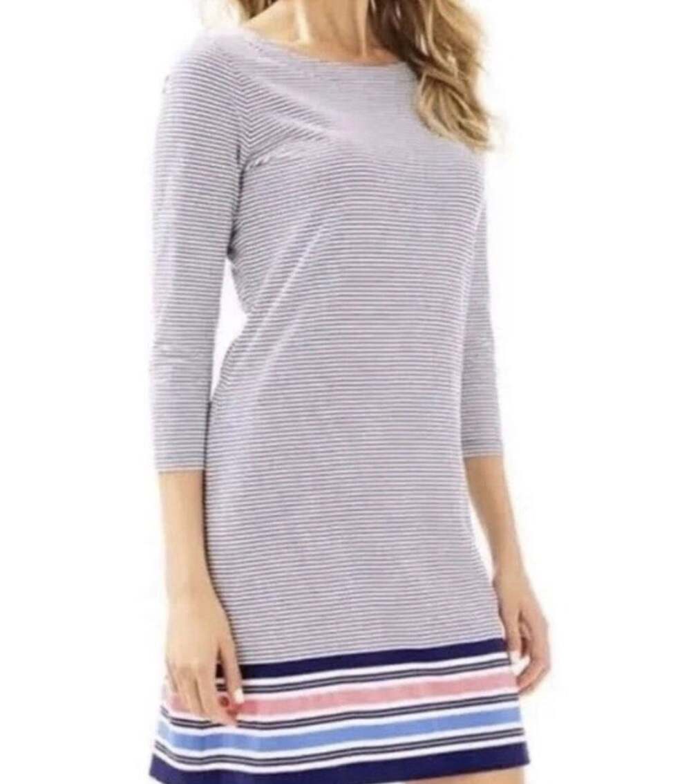 Lilly Pulitzer Noelle Dress Size Medium Bayside Stripe True Navy